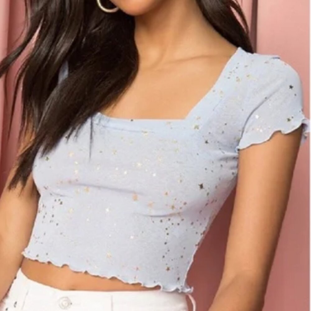 SUPERDOWN Estelle Square Neck Top